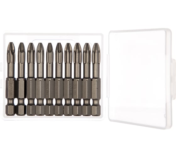 Изображение товара Биты "EXPERT" (E 1/4"; PZ 2; 50 мм; 10 шт.) KRAFTOOL 26123-2-50-10