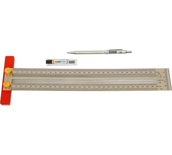 Изображение товара Разметочная линейка WOODWORK T-образная, 300 мм, с карандашом RUL-30T