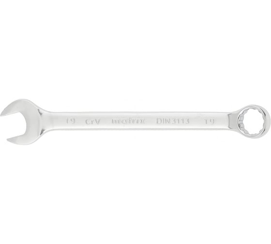 Изображение товара Комбинированный ключ 19 мм MATRIX CrV, полированный хром// 15163