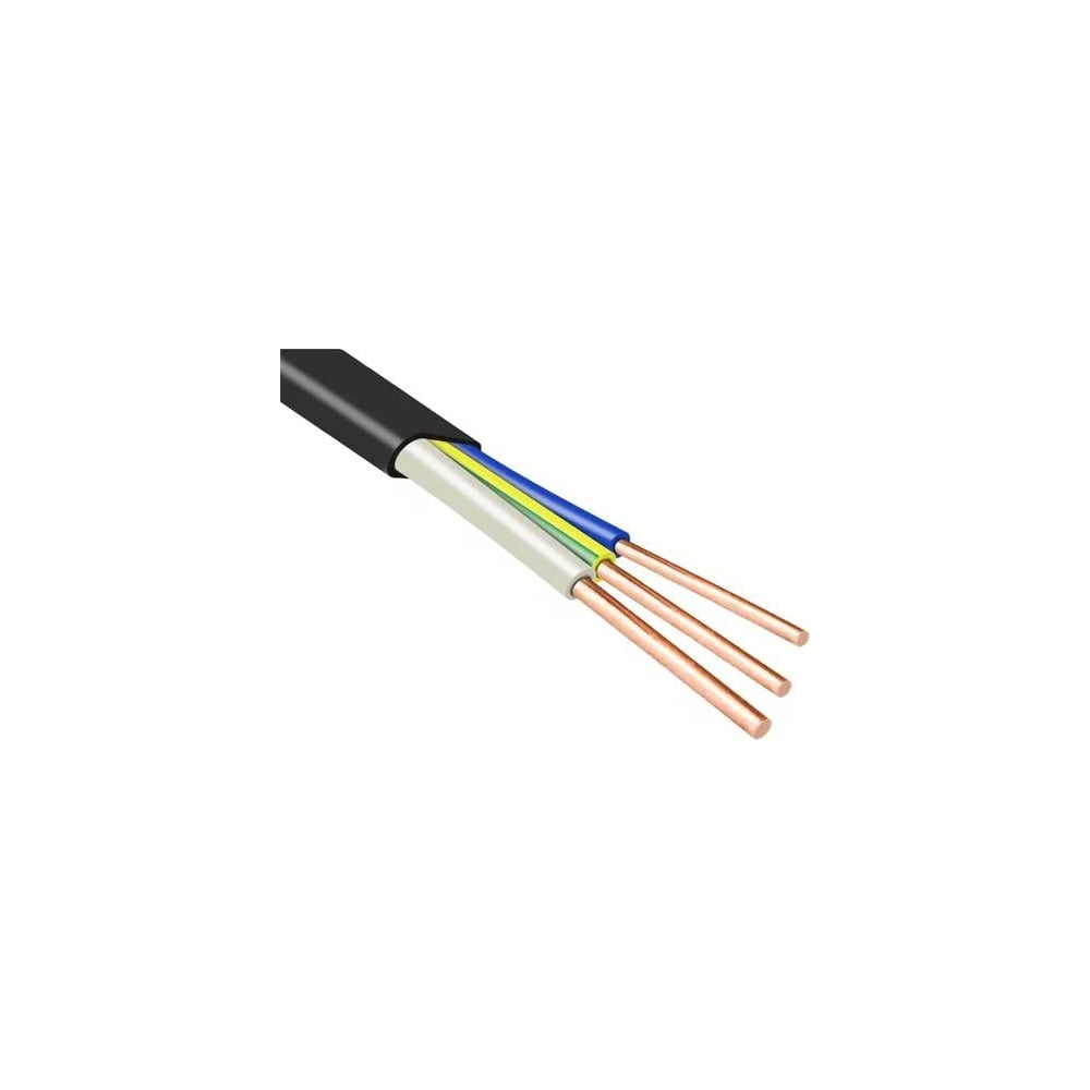 Плоский негорючий низкотоксичный кабель ЭлПроКабель, цвет черный 4630017846320 ВВГп-нг(А) - фото 1
