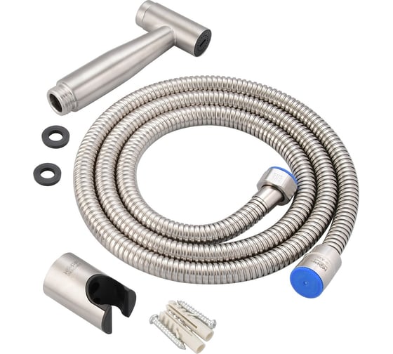 Изображение товара Комплект Kopfgescheit гигиеническая лейка, держатель и шланг из нержавеющей стали KG-A382 Kit