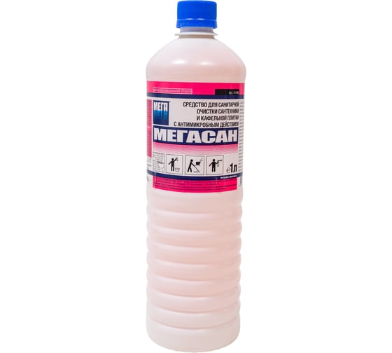 Изображение товара Средство для уборки санитарных помещений Мега 1 л, дезинфицирующее, концентрат 604337