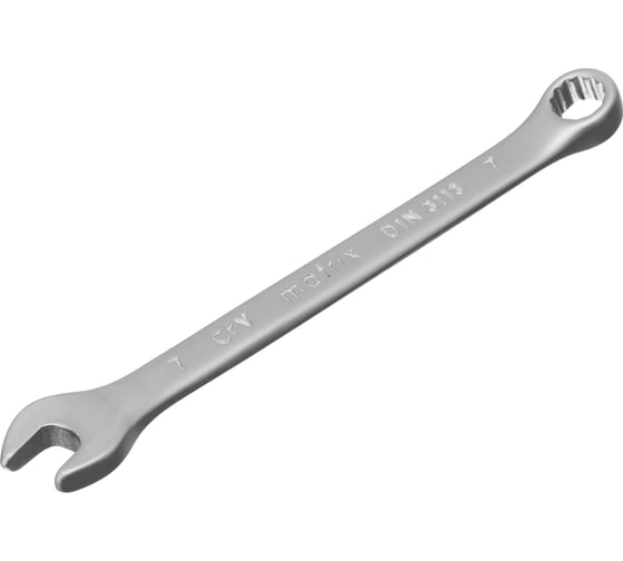 Изображение товара Комбинированный ключ 7 мм MATRIX  CrV, матовый хром// 15103
