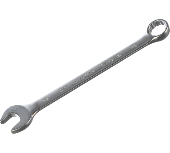 Изображение товара Комбинированный ключ 15 мм MATRIX CrV, матовый хром// 15111