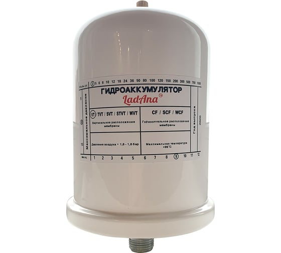 Изображение товара Расширительный бак LadAna 2 л вертикальный, белый 110104001/Р
