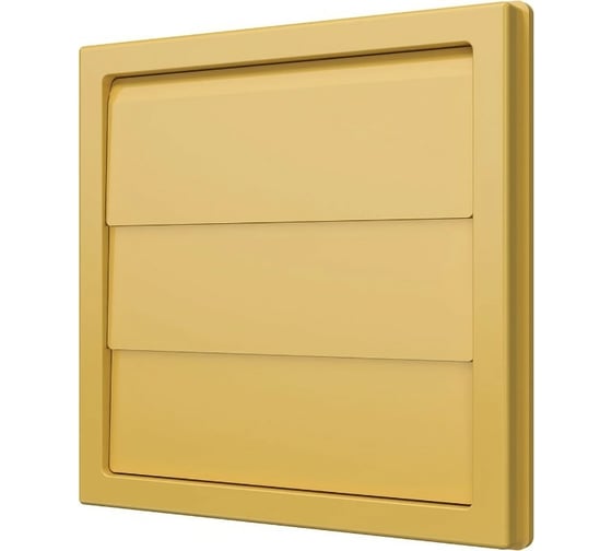 Изображение товара Решетка приточно-вытяжная с гравитационными жалюзи 1515К12.5Ф (150x150 мм; фланец D125; ASA-пластик; бежевый) ERA 90-02061