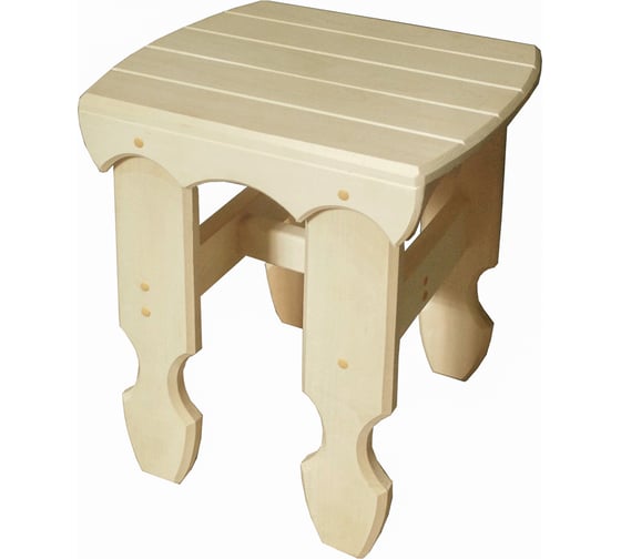 Изображение товара Табурет Банная линия Фигурный 35x35x43.5 см, липа 12-807