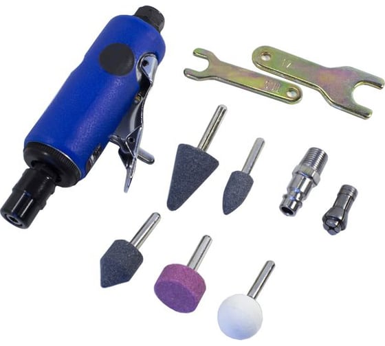 Изображение товара Пневмозачистная машинка с комплектом камней ROCKFORCE 11 предметов RF-RP7313