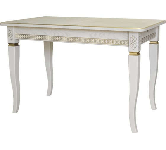 Изображение товара Обеденный стол Мебелик Фидея 3 слоновая кость/золото, 120/160x70 5484