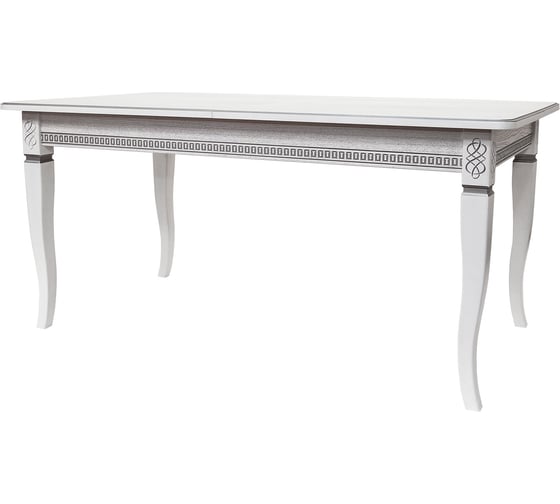 Изображение товара Обеденный стол Мебелик Фидея 3 белый/серебро, 120/160x70 5483