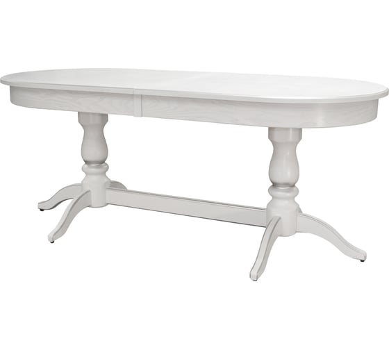 Изображение товара Обеденный стол Мебелик Тарун 5 белый/серебро, 190/250x84, 2 упаковки 5474