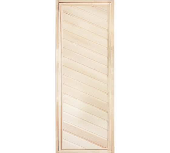 Изображение товара Дверь для бани Банная линия глухая, диагональная, 1.9x0.7 м, липа, класс А, коробка липа, петли 12-935