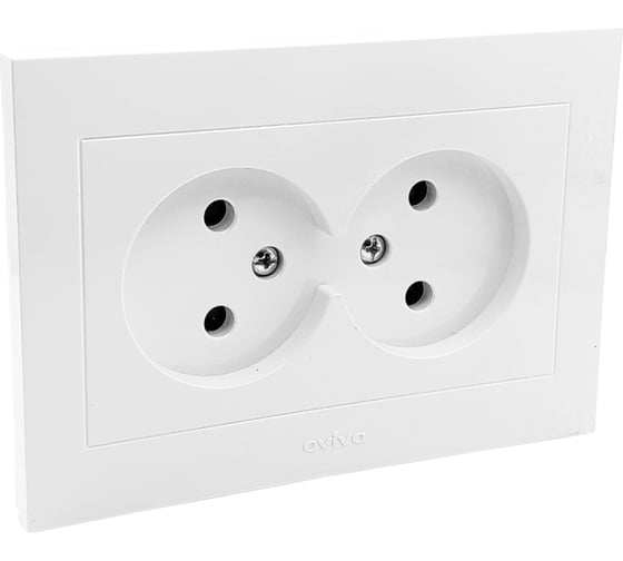 Изображение товара 2-местная розетка OVIVO без заземления GRANO, белый, 400-010300-908