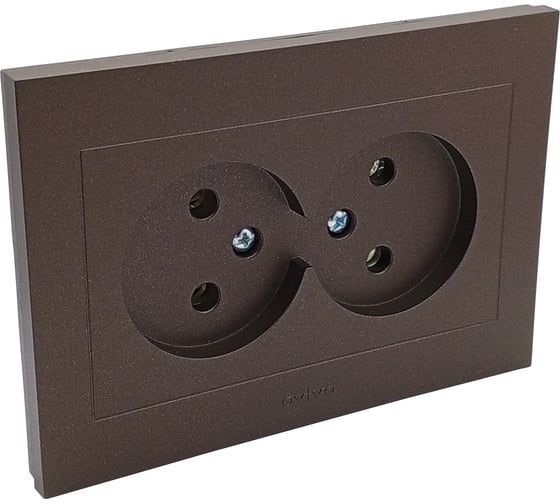 Изображение товара 2-местная розетка OVIVO без заземления GRANO, мокко 400-190300-908