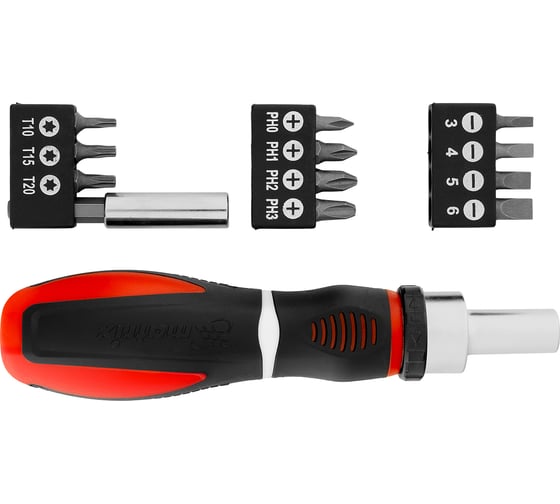 Изображение товара Реверсивная отвертка с набором бит MATRIX MASTER CrV, 11 шт. 11546