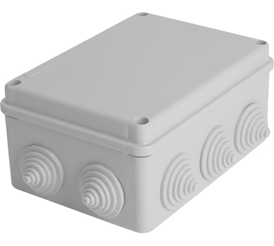 Изображение товара Разветвительная коробка STEKKER 150*110*70мм, 10 вводов, IP55, светло-серая, EBX10-310-55 (GE41242) 39999