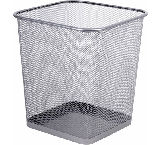 Изображение товара Корзина для бумаг BRAUBERG Germanium квадратная, 17 литров, металл, серебро 237976
