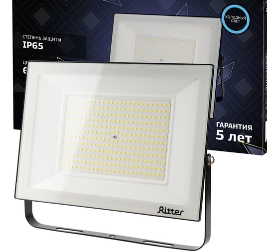 Изображение товара Светодиодный прожектор RITTER серия PROFI 230В 200 Вт 6500К 20000Лм IP65 черный 53412 3