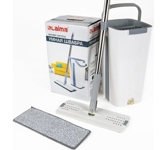 Изображение товара Швабра с отжимом и двухкамерным ведром LAIMA Pro Clean 11 л/9 л 607979