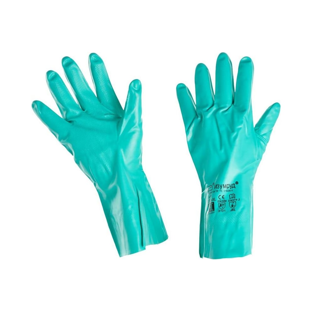 Изображение товара ЗТ Изумруд перчатки нитрил XL р10 текстурированные