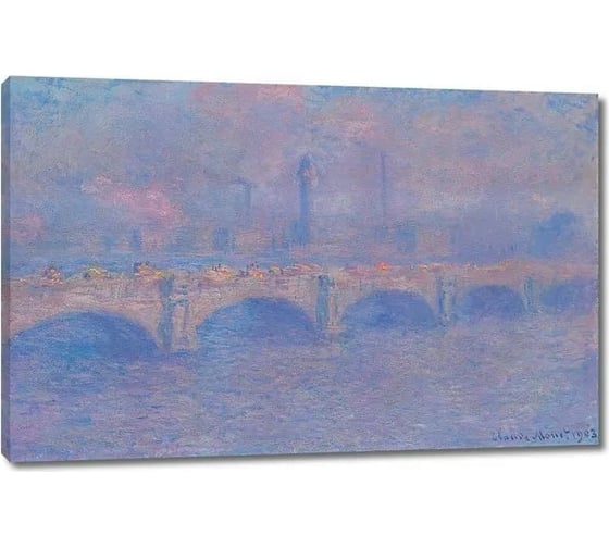 Изображение товара Картина ООО Первое ателье репродукция Мост Ватерлоо, Эффект солнечного света 1903 80x52 см ps143127-4