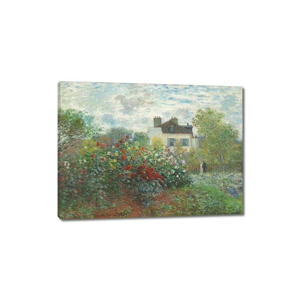 Изображение товара Картина репродукция сада с георгинами 60x45 см на холсте