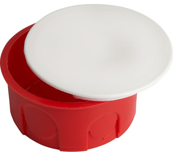 Изображение товара Монтажная коробка STEKKER EBX30-01-1-20-80 для сплошных стен, с крышкой, D80*40мм, IP20, красный (GE41007) 49003