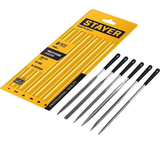 Изображение товара Набор надфилей, 100 мм, 6 штук STAYER 1603-10-H6_z02