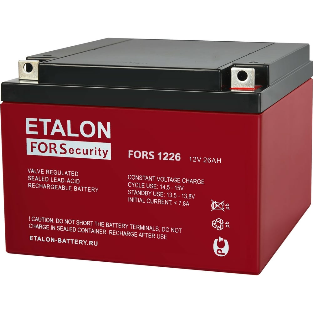 Изображение товара Аккумулятор ETALON FORS 1226 12 В 26 Ач AGM высокая надежность