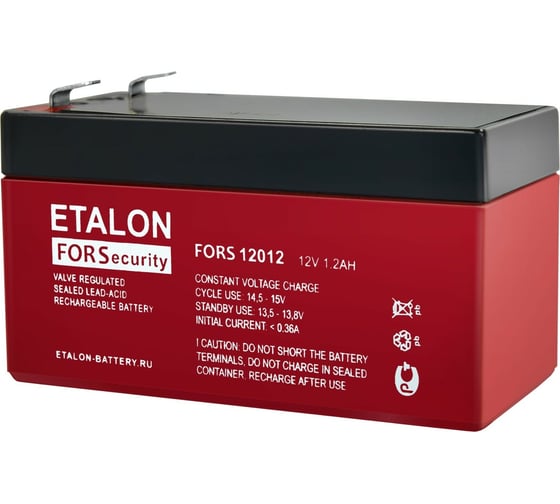 Изображение товара Аккумулятор премиум ETALON FORS 12012 (12 В, 1.2 Ач) Etalon Battery 00-00006429