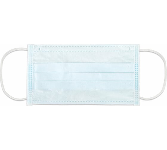 Изображение товара Одноразовая медицинская маска ГЕКСА комплект 100 шт, короб, 3-х слойный фильтр мельтблаун, голубая 630294