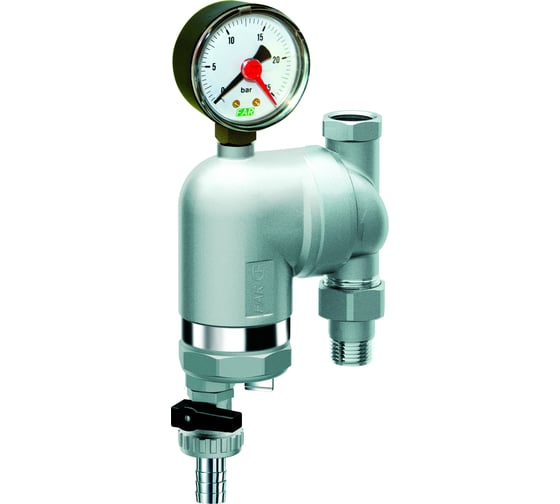 Изображение товара Фильтр FAR 100 мкм, с магнитными вставками, с манометром, Max: 95 C, 25 бар, поворотное соединение, 1/2" ВР-НР FA 39M6 12100