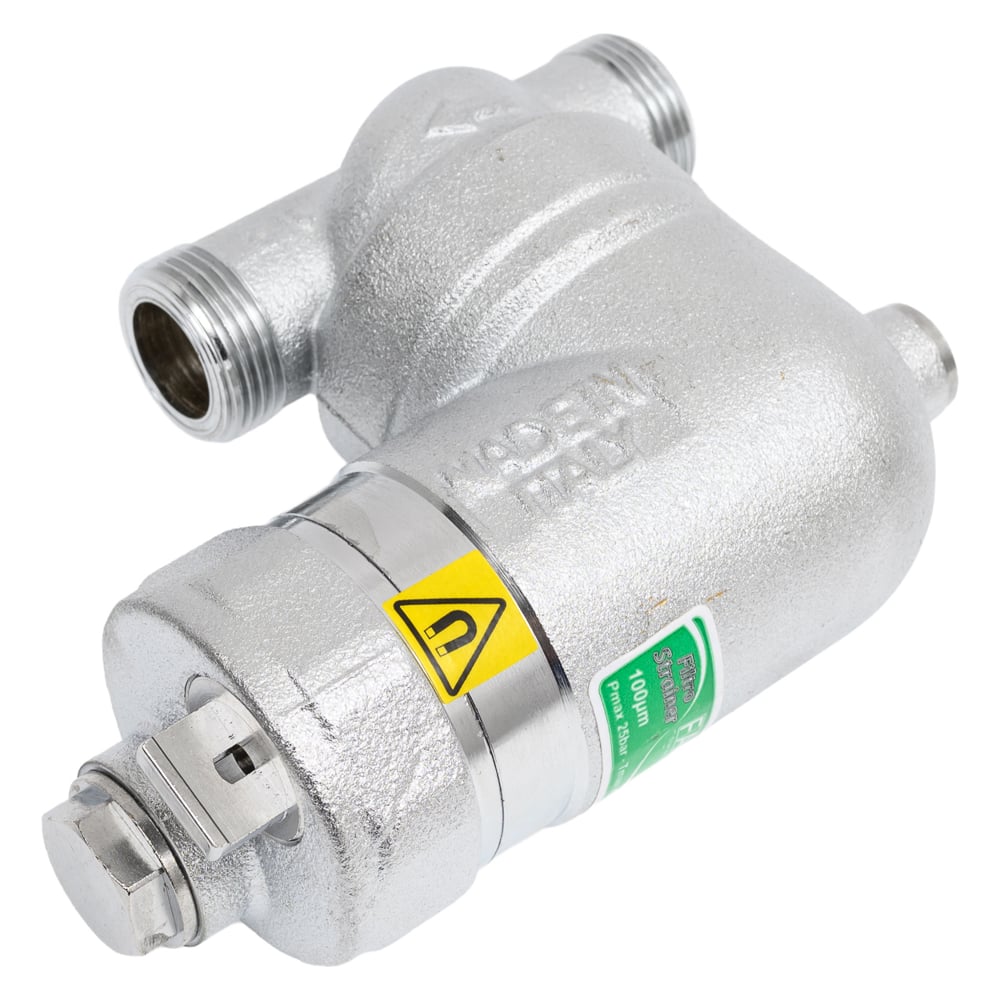 Изображение товара Фильтр FAR 100 мкм, с магнитными вставками, под манометр, Max: 95 C, 25 бар, поворотное соединение, 1/2" НР FA 39M3 12100