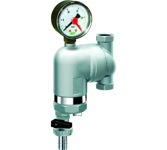 Изображение товара Фильтр FAR 100 мкм, с магнитными вставками, с манометром, Max: 95 C, 25 бар, поворотное соединение, 1/2" ВР FA 39M8 12100