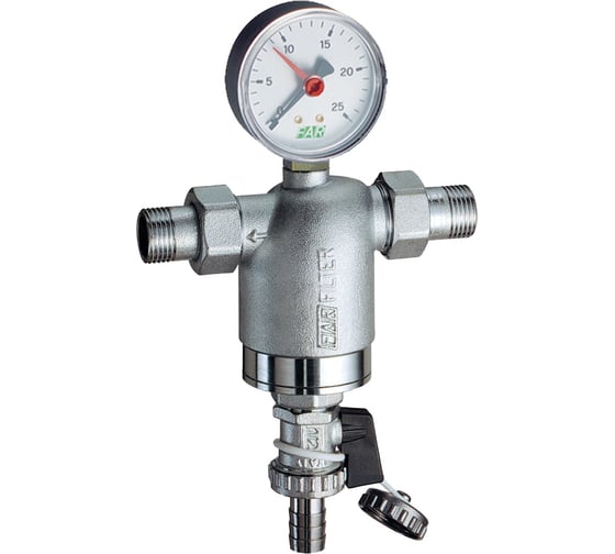 Изображение товара Фильтр FAR 3/4 НР-НР, с манометром, 100 мкм, Max: 95 C, 25 бар FA 3944 34100