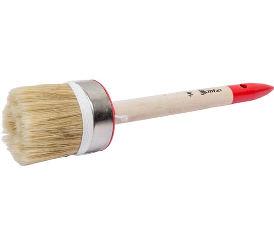 Изображение товара Круглая кисть №16 MTX Профи  натуральная щетина, деревянная ручка / 82053