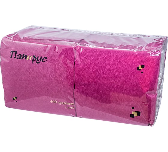 Изображение товара Бумажная салфетка Папирус бордовая, 33x33 см, 1 слой, 400 шт. ПС-11914