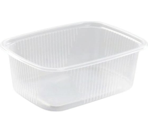 Изображение товара Одноразовый контейнер ЮПЛАСТ 200 мл, без крышки, 108x82 мм, прозрачные, ПП, комплект 100 шт. 607530