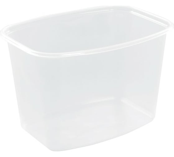 Изображение товара Одноразовый контейнер ЮПЛАСТ 750 мл, без крышки, 138x102 мм, прозрачные, ПП, комплект 100 шт. 607537