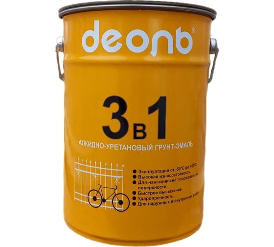 Изображение товара Грунт-эмаль по ржавчине 3 в 1 Деоль коричневый, матовый, 5 кг 00031150