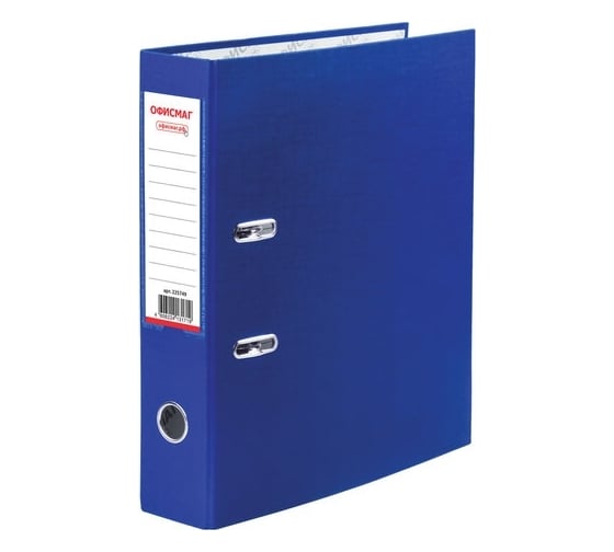 Изображение товара Папка-регистратор ОФИСМАГ с арочным механизмом, покрытие из пвх, 75 мм, синяя 225749