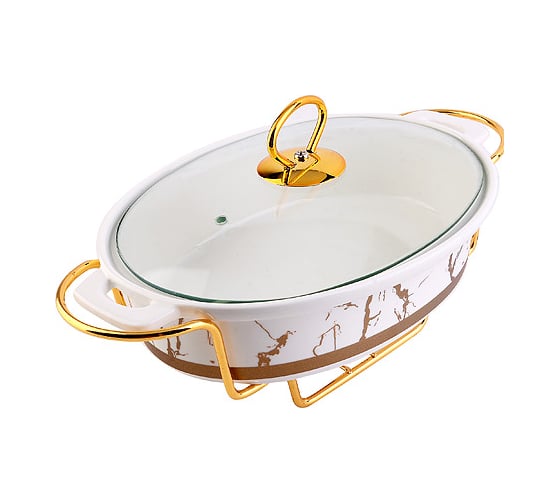 Изображение товара Мармит LORAINE 1,2 л, на 1 свечу LR, с крышкой, на подставке 31395