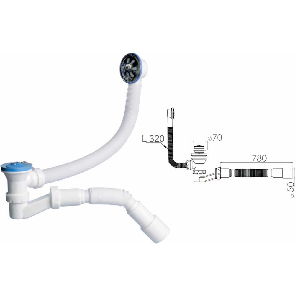Сифон для ванны AV Engineering AVE129730