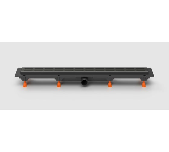 Изображение товара Водоотводящий желоб MCH Chudej с боковым сливом d40 решётка нержавеющая сталь, черная 750 мм LINE CH750LC