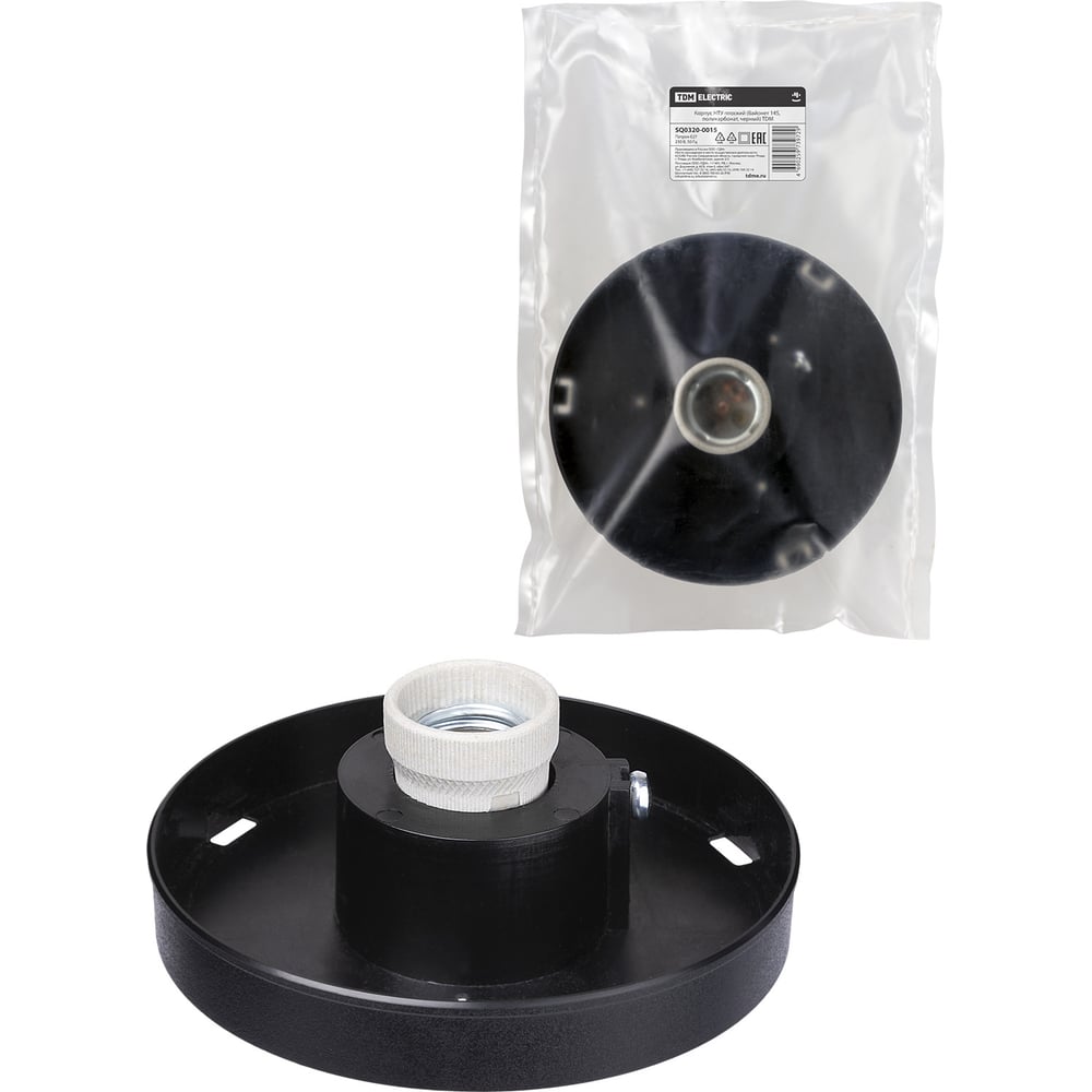 Изображение товара Корпус TDM ELECTRIC НТУ черный 145 мм для ламп E27