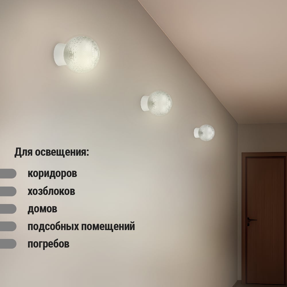 Изображение товара Корпус для лампы TDM ELECTRIC НББ 64-60 прямой SQ0314-0012 для E27 60 Вт белый пластик