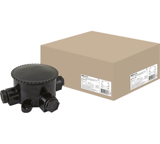 Изображение товара Электромонтажная коробка TDM ELECTRIC КЭМ 2-660-4 ОП (диаметр 95 мм; IP65; 4-х рожковая; карболит) SQ1401-1102