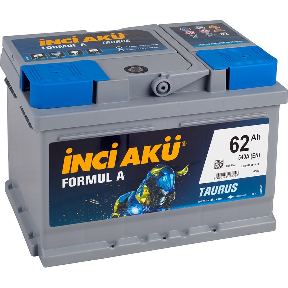 Изображение товара Автомобильный аккумулятор INCI AKU Formul A 62RS 12В 62 А·ч 540 А