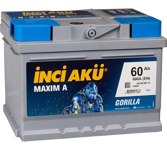 Изображение товара Аккумулятор INCI AKU Maxim A 60RS, 600 A, 242x175x175 мм 461403