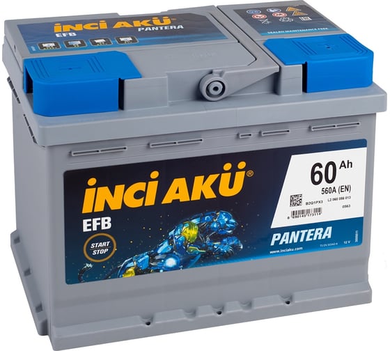 Изображение товара Аккумулятор INCI AKU EFB 60R, 560 A, 242x175x190 мм 462080
